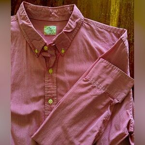 Button Down Shirt | Red Micro Gingham | XL